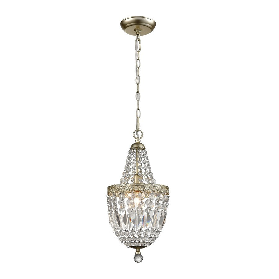 Atlas Lighting Morley 8in 1-Light Mini Pendant | Transitional Champagne Gold and Clear Glass | Kitchen Island & Dining Room | Model CL12011-GD
