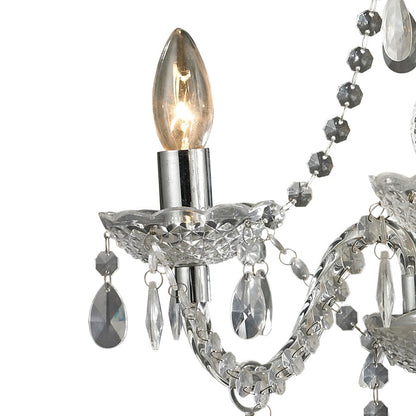 Atlas Lighting Theatre 16in 3-Light Chandelier | Traditional Chrome and Clear Crystal | Dining Room & Living Room | 16 x 16 x 17 in | Model CL12021-CL