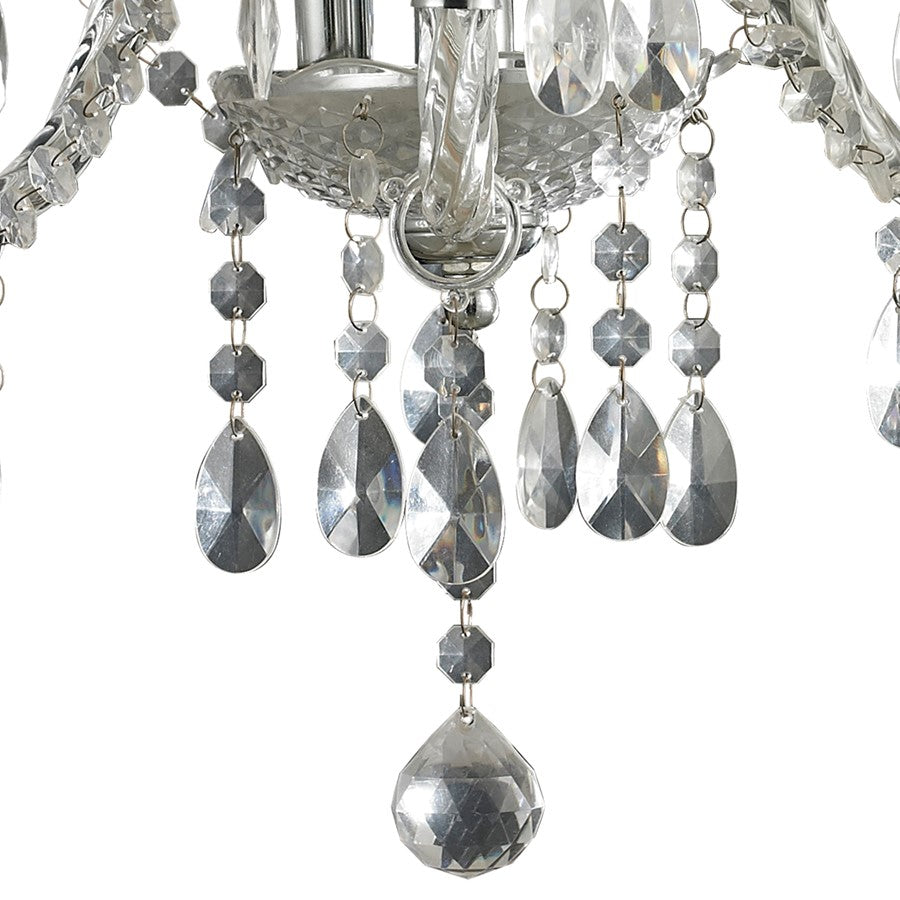 Atlas Lighting Theatre 16in 3-Light Chandelier | Traditional Chrome and Clear Crystal | Dining Room & Living Room | 16 x 16 x 17 in | Model CL12021-CL