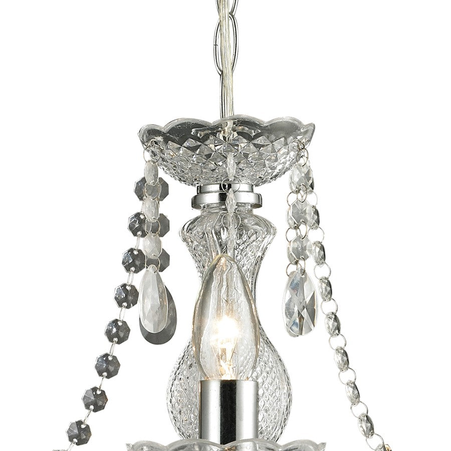 Atlas Lighting Theatre 16in 3-Light Chandelier | Traditional Chrome and Clear Crystal | Dining Room & Living Room | 16 x 16 x 17 in | Model CL12021-CL