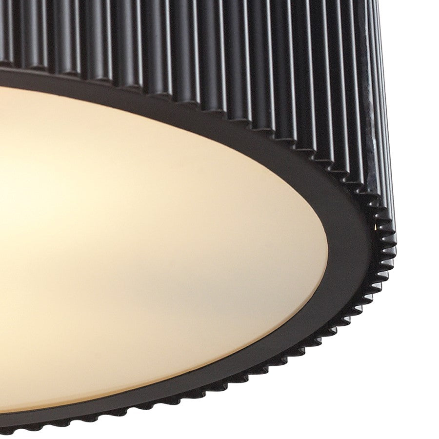 Atlas Lighting Brendon 17in 3-Light Flush Mount | Modern Oil Rubbed Bronze and White Glass | Bedroom & Living Room | 17 x 17 x 5 in | Model CL12086-BZ