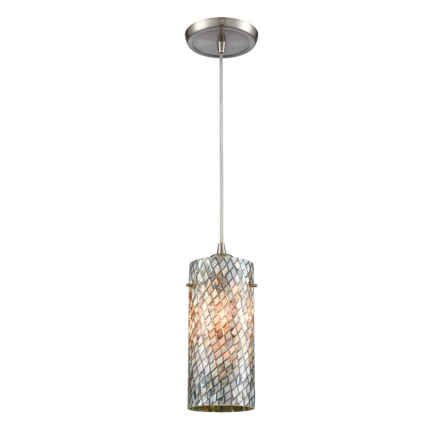 Atlas Lighting Capri 5'' Wide 1Lt Pendant, Satin Nickel/Gray - CL12104-GY