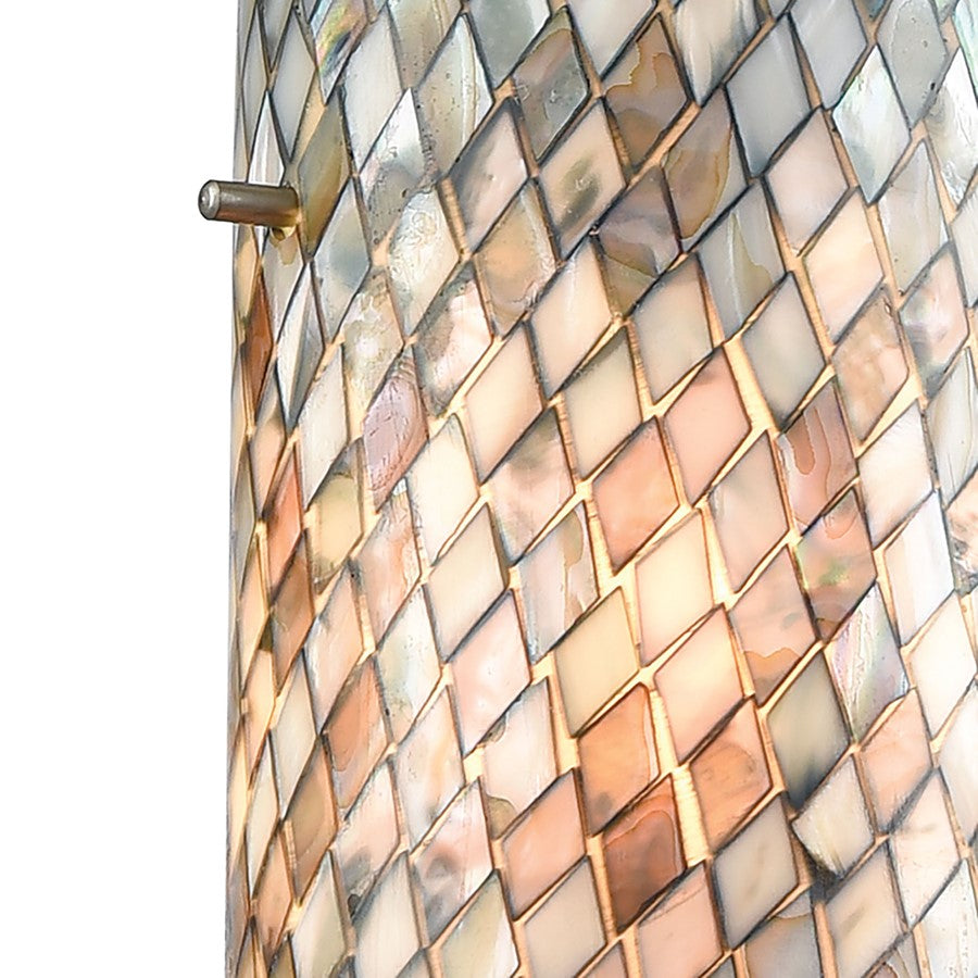 Atlas Lighting Capri 5'' Wide 1Lt Pendant, Satin Nickel/Gray