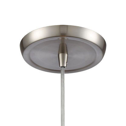 Atlas Lighting Capri 5'' Wide 1Lt Pendant, Satin Nickel/Gray