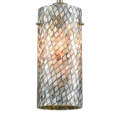 Atlas Lighting Capri 5'' Wide 1Lt Pendant, Satin Nickel/Gray