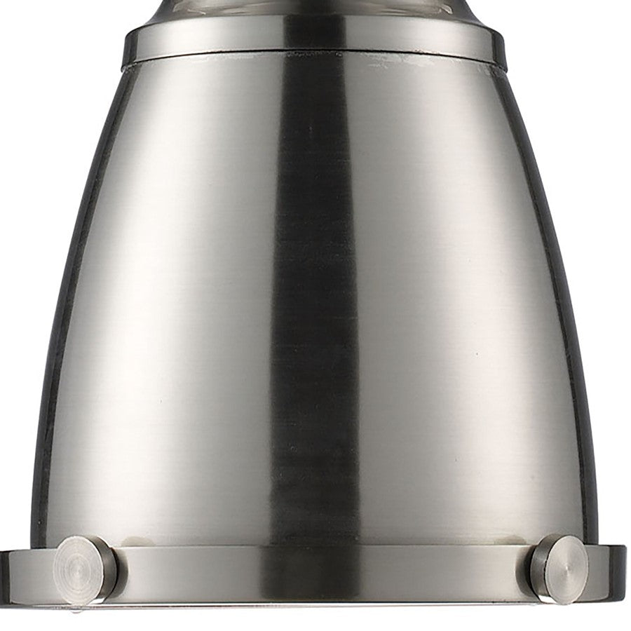 Atlas Lighting Chadwick 7in 1-Light Mini Pendant | Transitional Satin Nickel and Nickel Metal | Kitchen Island & Dining Room | Model CL12121-NK