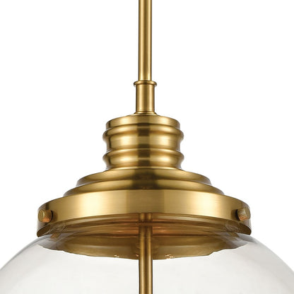 Atlas Lighting Chandra 13in 4-Light Pendant | Transitional Burnished Brass and Clear Glass | Kitchen Island & Dining Room | Model CL12123-BS