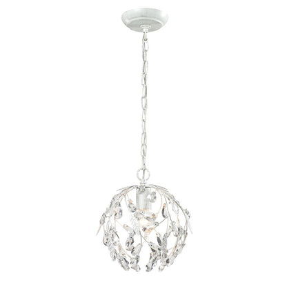 Atlas Lighting Circeo 10in 1-Light Mini Pendant | Traditional Antique White and White Metal | Kitchen Island & Dining Room | Model CL12128-WH