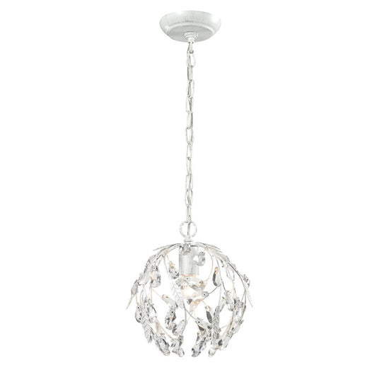 Atlas Lighting Circeo 10in 1-Light Mini Pendant | Traditional Antique White and White Metal | Kitchen Island & Dining Room | Model CL12128-WH
