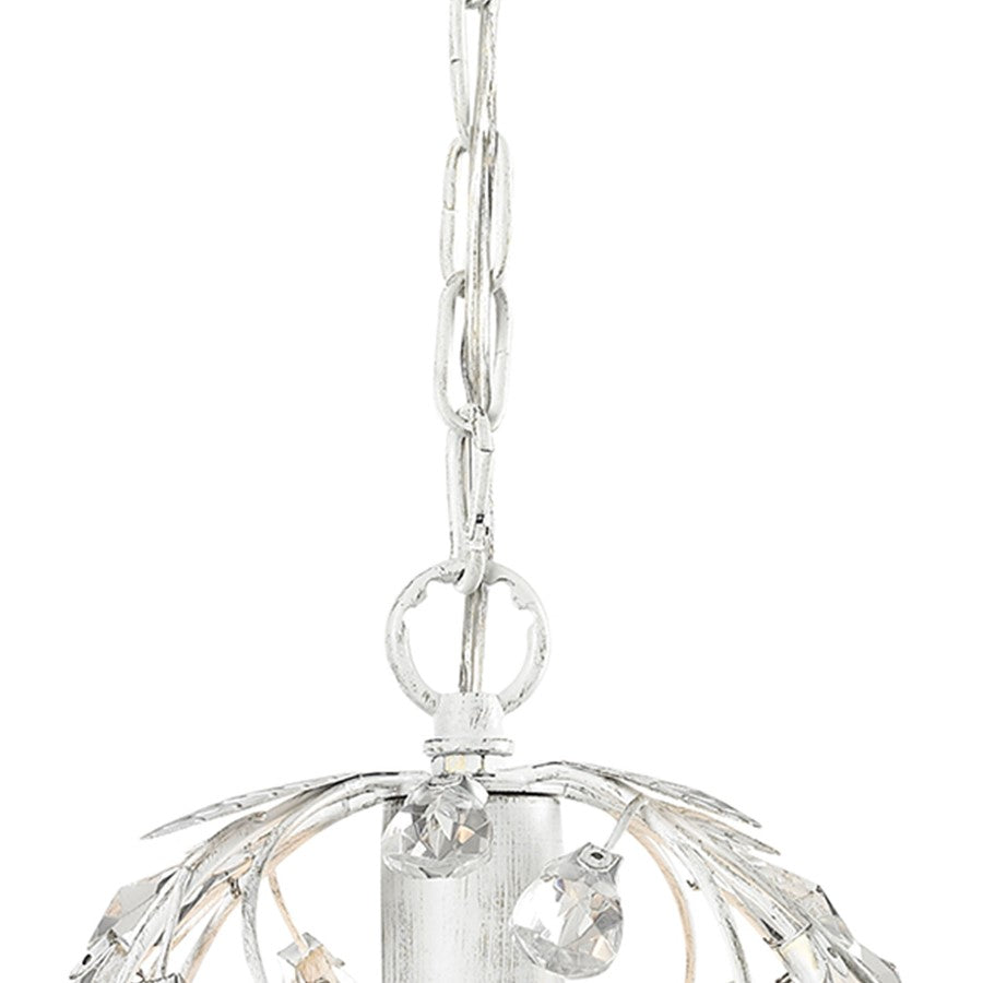 Atlas Lighting Circeo 10in 1-Light Mini Pendant | Traditional Antique White and White Metal | Kitchen Island & Dining Room | Model CL12128-WH