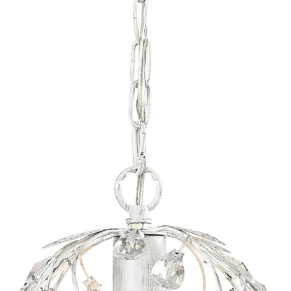 Atlas Lighting Circeo 10in 1-Light Mini Pendant | Traditional Antique White and White Metal | Kitchen Island & Dining Room | Model CL12128-WH