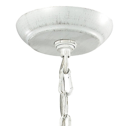 Atlas Lighting Circeo 10in 1-Light Mini Pendant | Traditional Antique White and White Metal | Kitchen Island & Dining Room | Model CL12128-WH
