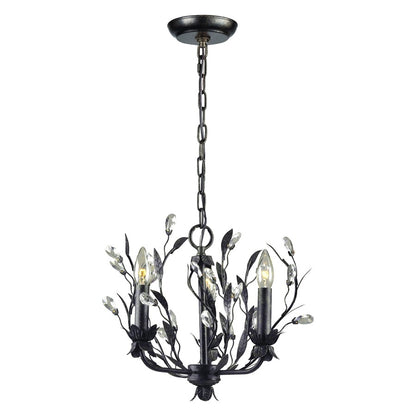 Atlas Lighting Circeo 16in 3-Light Chandelier | Traditional Silvered Bronze and Crystal | Dining Room & Living Room | Model CL12129-BZ