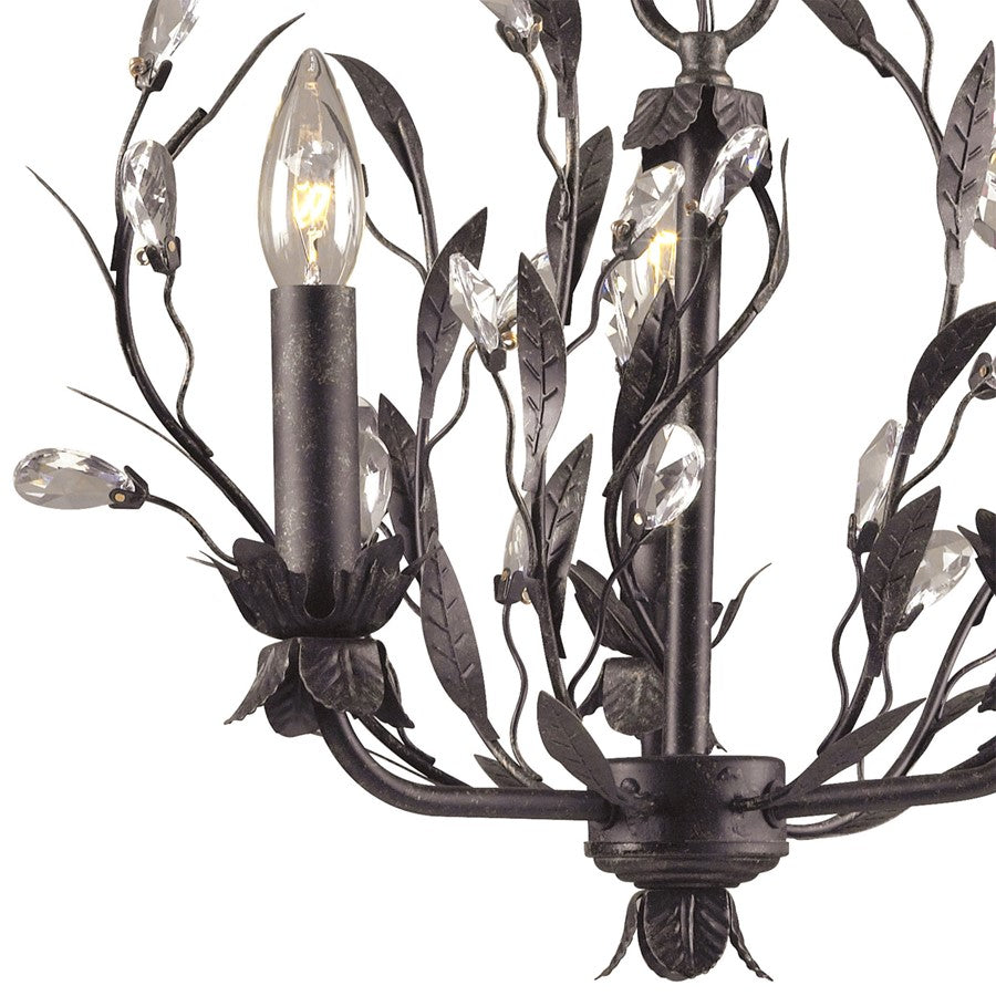 Atlas Lighting Circeo 16in 3-Light Chandelier | Traditional Silvered Bronze and Crystal | Dining Room & Living Room | Model CL12129-BZ