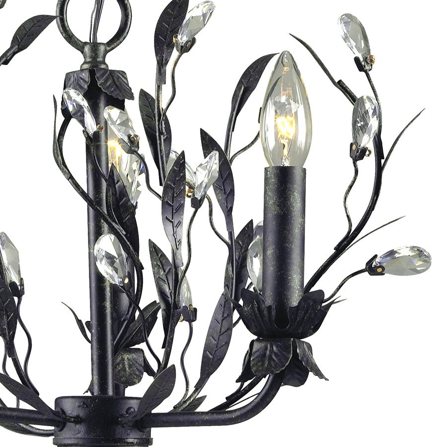 Atlas Lighting Circeo 16in 3-Light Chandelier | Traditional Silvered Bronze and Crystal | Dining Room & Living Room | Model CL12129-BZ