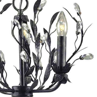 Atlas Lighting Circeo 16in 3-Light Chandelier | Traditional Silvered Bronze and Crystal | Dining Room & Living Room | Model CL12129-BZ