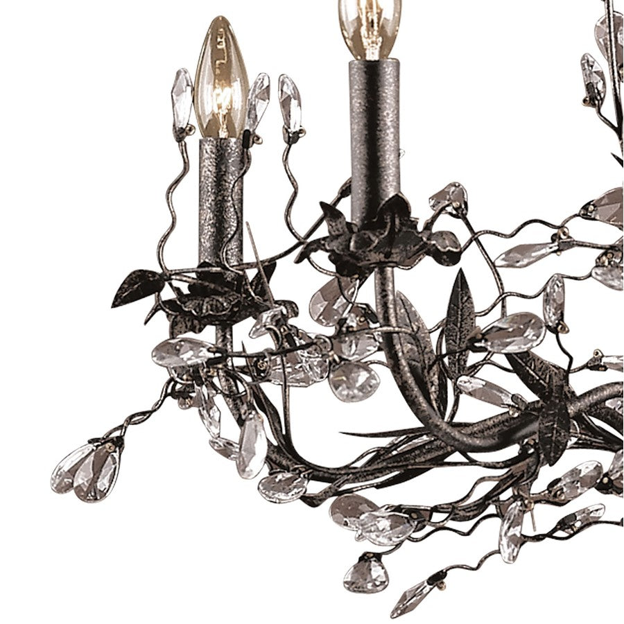 Atlas Lighting Circeo 27in 5-Light Chandelier | Traditional Silvered Bronze and Clear Crystal | Dining Room & Living Room | Model CL12136-BZ