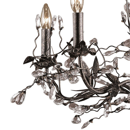 Atlas Lighting Circeo 27in 5-Light Chandelier | Traditional Silvered Bronze and Clear Crystal | Dining Room & Living Room | Model CL12136-BZ