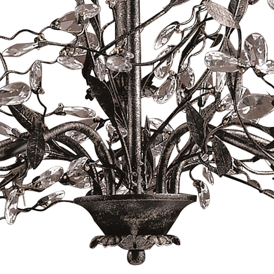 Atlas Lighting Circeo 27in 5-Light Chandelier | Traditional Silvered Bronze and Clear Crystal | Dining Room & Living Room | Model CL12136-BZ