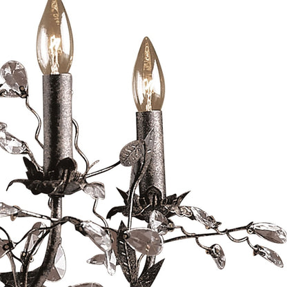 Atlas Lighting Circeo 27in 5-Light Chandelier | Traditional Silvered Bronze and Clear Crystal | Dining Room & Living Room | Model CL12136-BZ