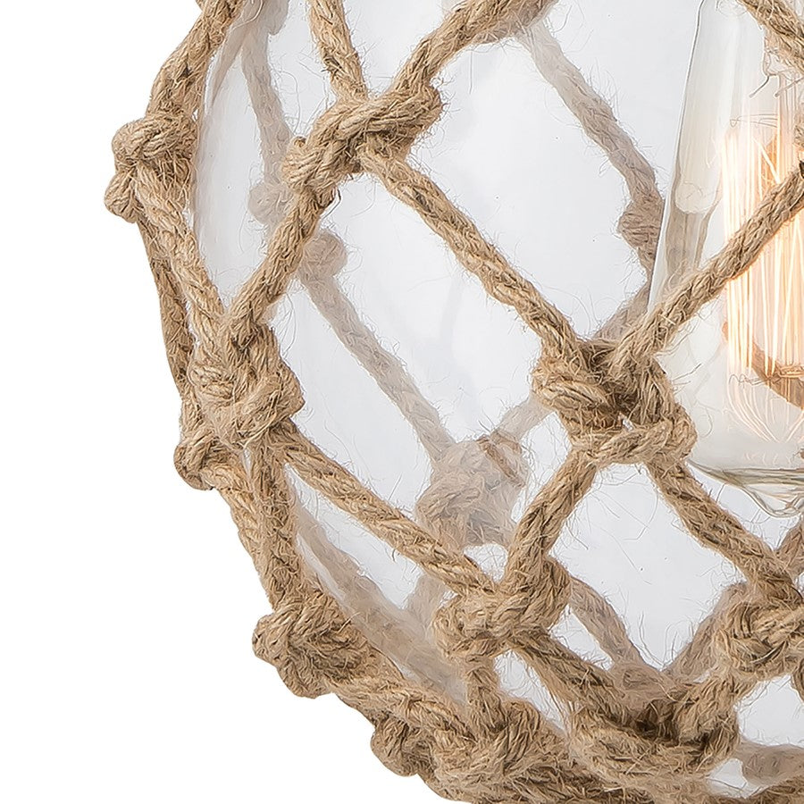 Atlas Lighting Coastal Inlet 11in 1-Light Pendant | Transitional Oil Rubbed Bronze and Clear Glass | Kitchen Island & Dining Room | Model CL12147-BZ1