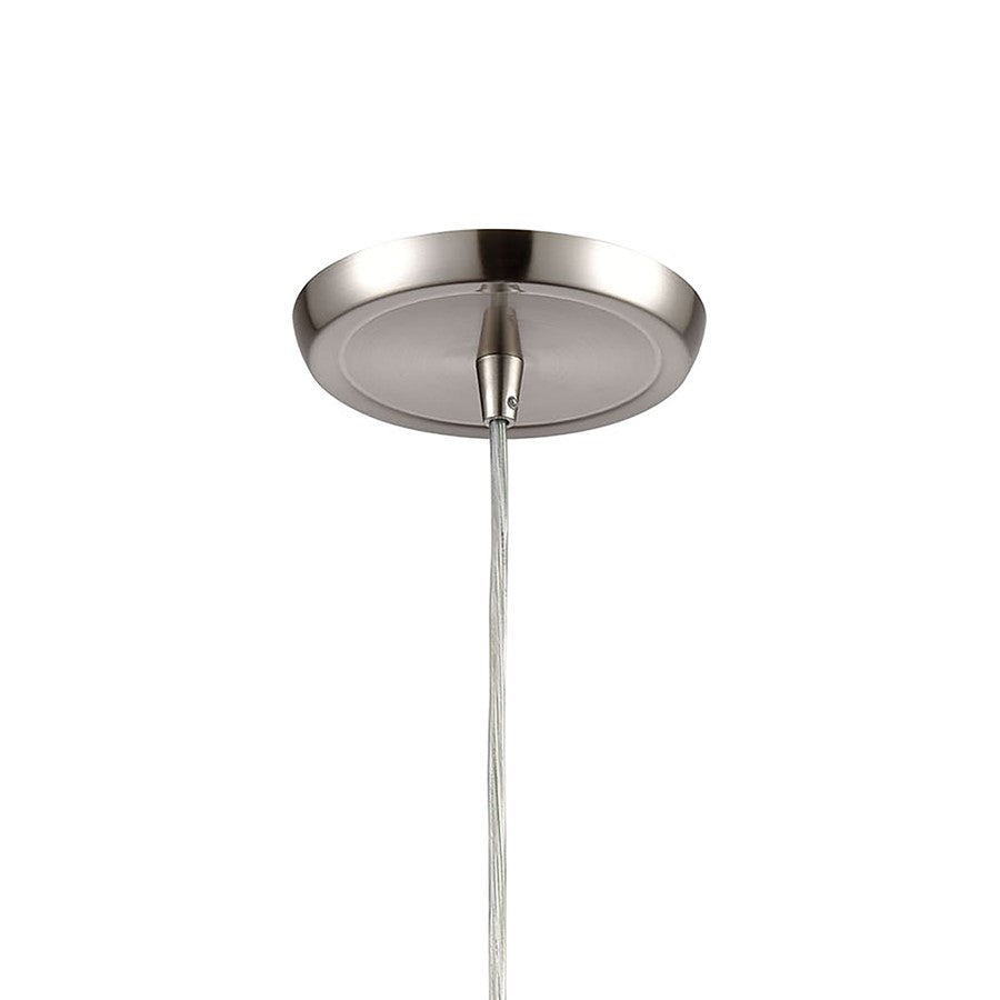 Atlas Lighting Diamond Pleat 5" 1Lt Pendant, Satin Nickel/Blue