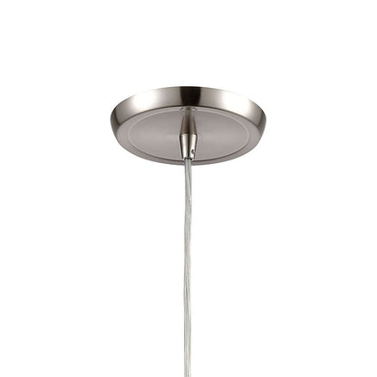 Atlas Lighting Diamond Pleat 5" 1Lt Pendant, Satin Nickel/Blue