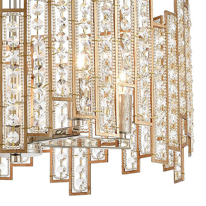 Atlas Lighting Equilibrium 19in 5-Light Chandelier | Modern Matte Gold and Polished Chrome Crystal | Dining Room & Living Room | Model CL12238-GD