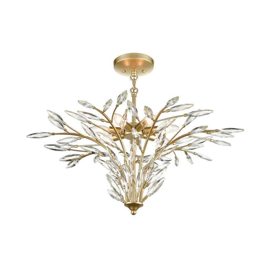 Atlas Lighting Flora Grace 28in 7-Light Chandelier | Traditional Champagne Gold and Clear Crystal | Dining Room & Entryway | Model CL12247-GD