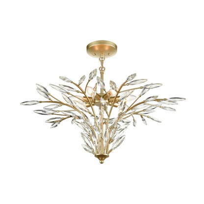 Atlas Lighting Flora Grace 28in 7-Light Chandelier | Traditional Champagne Gold and Clear Crystal | Dining Room & Entryway | Model CL12247-GD