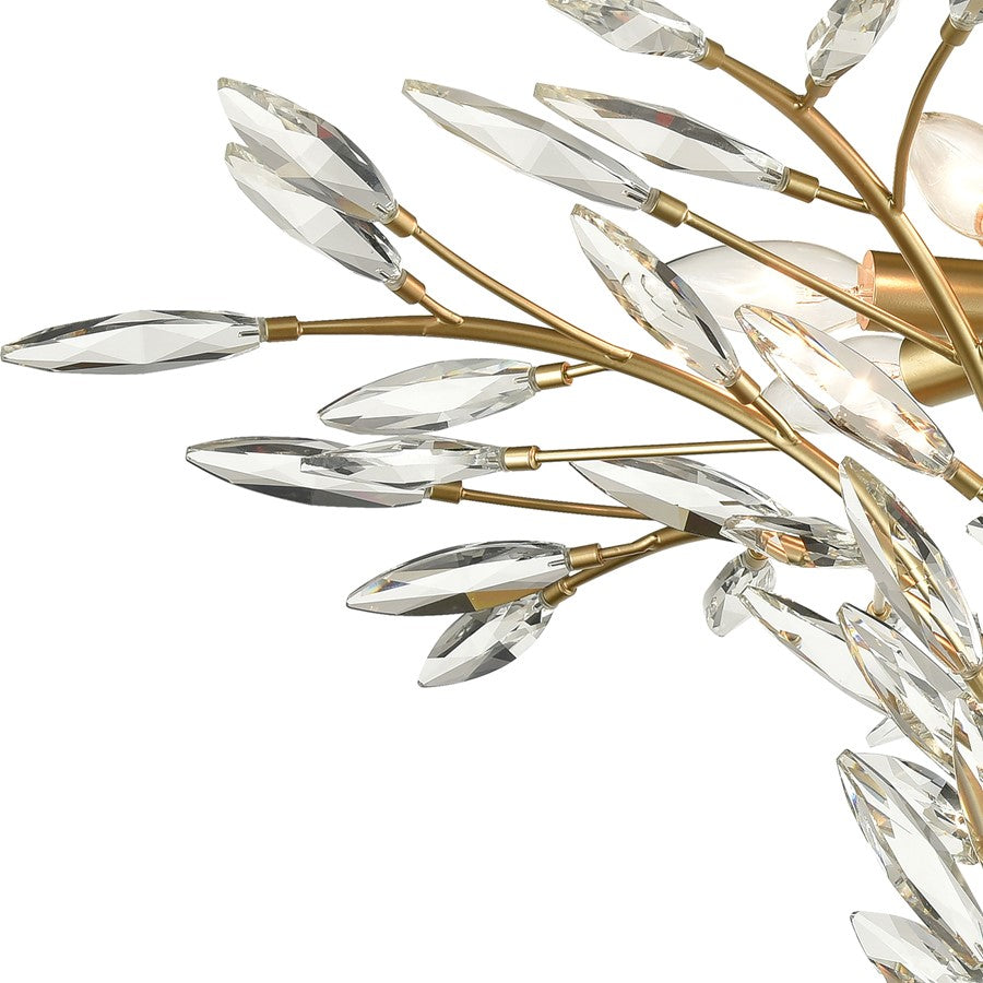 Atlas Lighting Flora Grace 28in 7-Light Chandelier | Traditional Champagne Gold and Clear Crystal | Dining Room & Entryway | Model CL12247-GD