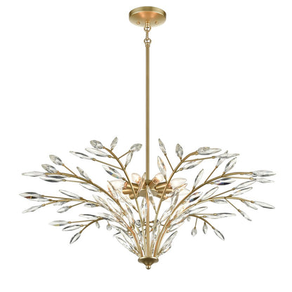Atlas Lighting Flora Grace 38in 9-Light Chandelier | Traditional Champagne Gold and Clear Crystal | Dining Room & Entryway | Model CL12248-GD