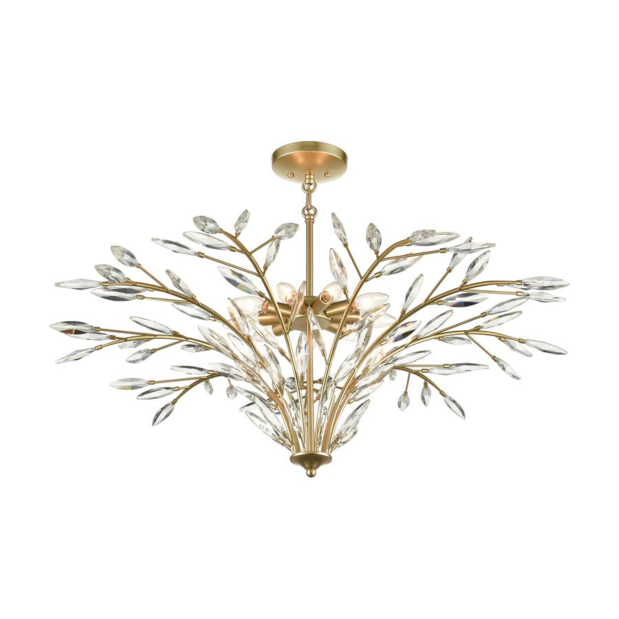 Atlas Lighting Flora Grace 38in 9-Light Chandelier | Traditional Champagne Gold and Clear Crystal | Dining Room & Entryway | Model CL12248-GD