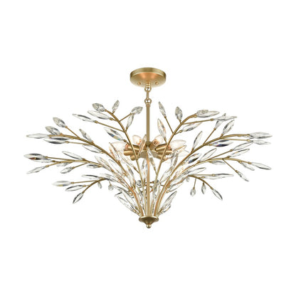 Atlas Lighting Flora Grace 38in 9-Light Chandelier | Traditional Champagne Gold and Clear Crystal | Dining Room & Entryway | Model CL12248-GD