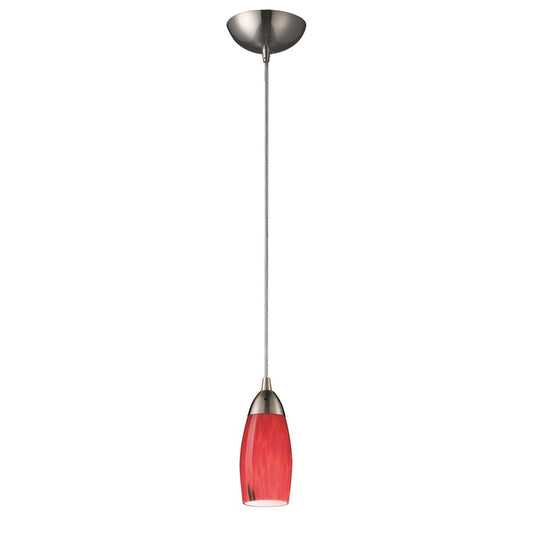 Atlas Milan 3in 1-Light Mini Pendant | Transitional Fire Red Glass and Satin Nickel Metal | Kitchen Island & Dining Room | Model CL12343-RD
