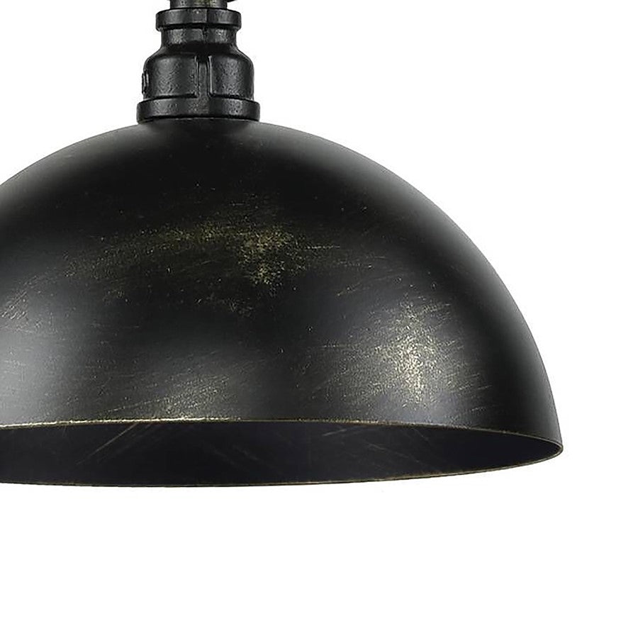 Atlas Lighting Mulvaney 49in 3-Light Chandelier | Industrial Black and Brushed Gold Metal | Dining Room & Living Room | Model CL12355-BK