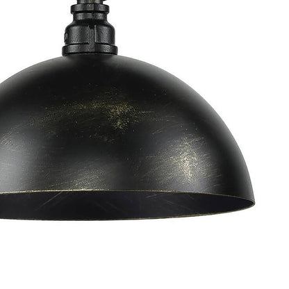 Atlas Lighting Mulvaney 49in 3-Light Chandelier | Industrial Black and Brushed Gold Metal | Dining Room & Living Room | Model CL12355-BK