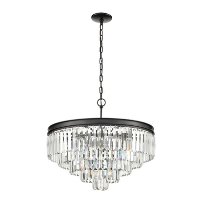 Atlas Lighting Palacial 24'' Wide 6Lt Chandelier, Bronze/Clear