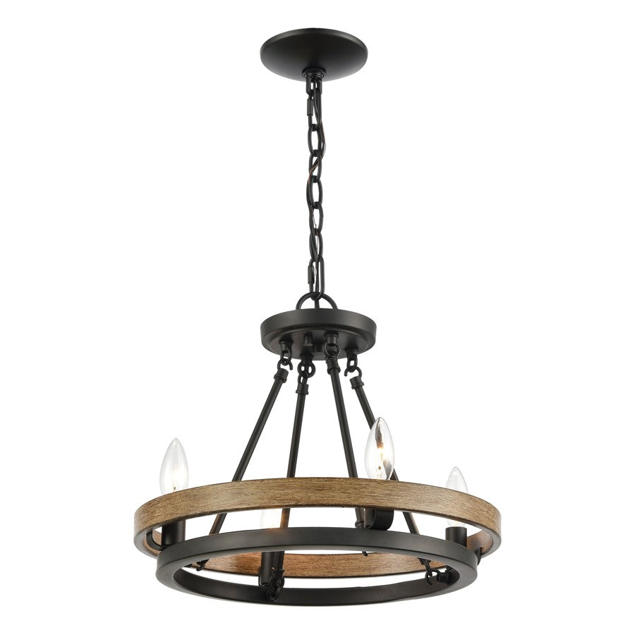 Atlas Lighting Ramsey 16in 4-Light Chandelier | Transitional Matte Black Metal | Dining Room & Living Room | 16 x 16 x 14 in | Model CL12388-BK
