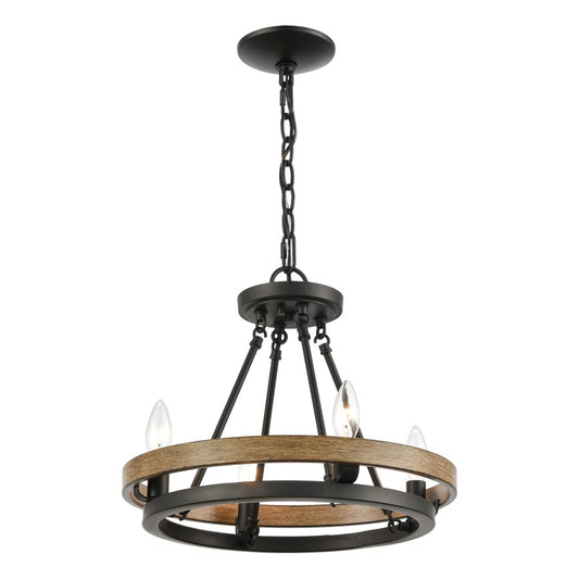 Atlas Lighting Ramsey 16in 4-Light Chandelier | Transitional Matte Black Metal | Dining Room & Living Room | 16 x 16 x 14 in | Model CL12388-BK