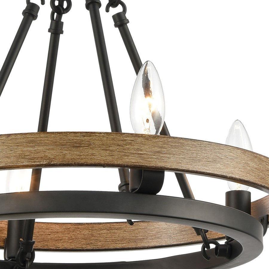 Atlas Lighting Ramsey 16in 4-Light Chandelier | Transitional Matte Black Metal | Dining Room & Living Room | 16 x 16 x 14 in | Model CL12388-BK
