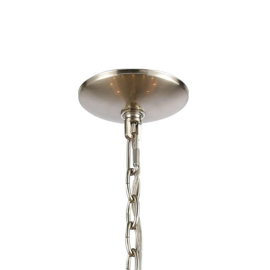 Atlas Lighting Ramsey 34in 10-Light Chandelier | Transitional Satin Nickel Metal | Dining Room & Living Room | 34 x 34 x 24 in | Model CL12390-NK