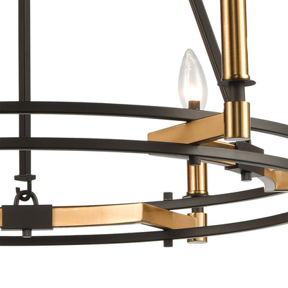 Atlas Lighting Talia 29in 6-Light Chandelier | Transitional Oil Rubbed Bronze and Satin Brass | Dining Room & Living Room | Model CL12458-BZ