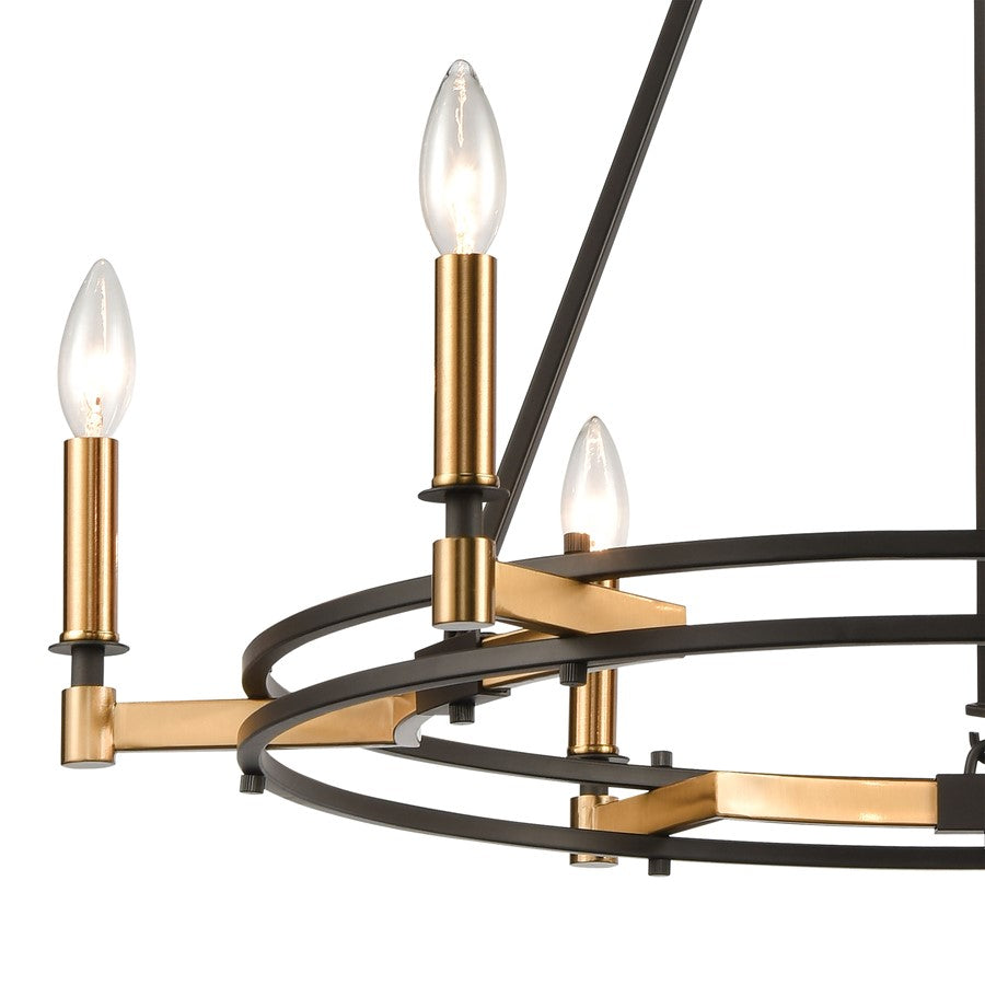 Atlas Lighting Talia 29in 6-Light Chandelier | Transitional Oil Rubbed Bronze and Satin Brass | Dining Room & Living Room | Model CL12458-BZ