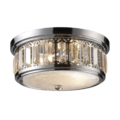 Atlas Lighting Salena 13in 2-Light Flush Mount | Transitional Polished Chrome and Clear Glass | Hallway & Bedroom | 13 x 13 x 6 in | Model CL12521-CH