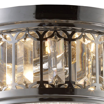 Atlas Lighting Salena 13in 2-Light Flush Mount | Transitional Polished Chrome and Clear Glass | Hallway & Bedroom | 13 x 13 x 6 in | Model CL12521-CH