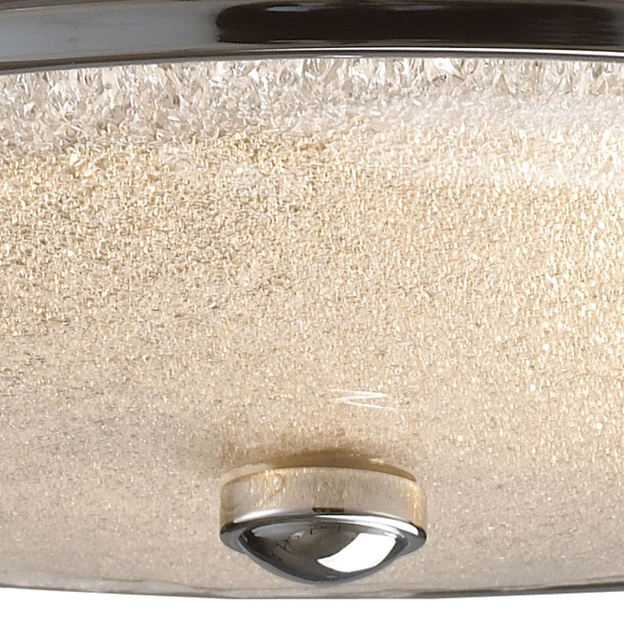 Atlas Lighting Salena 13in 2-Light Flush Mount | Transitional Polished Chrome and Clear Glass | Hallway & Bedroom | 13 x 13 x 6 in | Model CL12521-CH