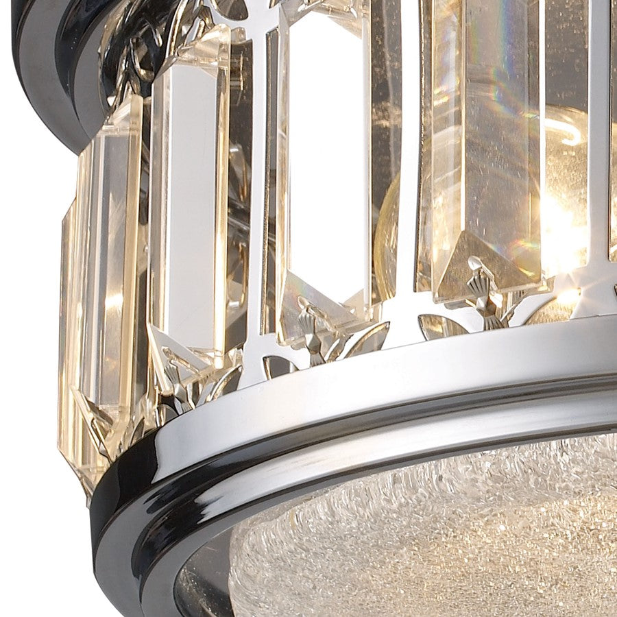 Atlas Lighting Salena 13in 2-Light Flush Mount | Transitional Polished Chrome and Clear Glass | Hallway & Bedroom | 13 x 13 x 6 in | Model CL12521-CH