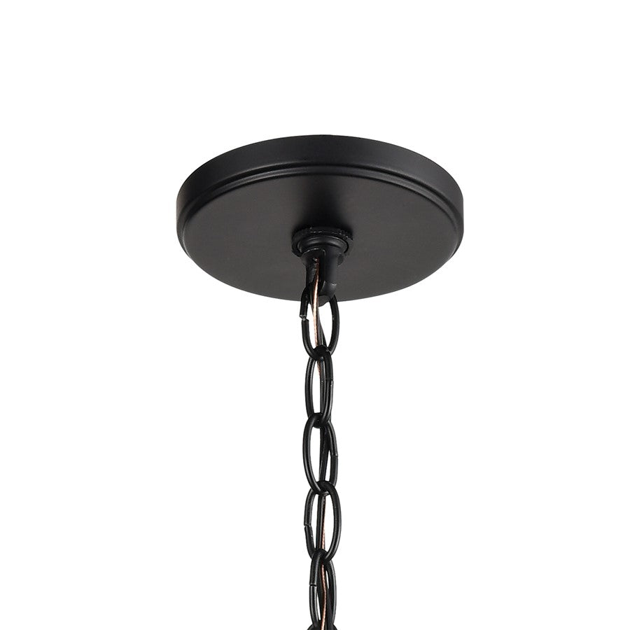 Atlas Lighting Barrow 12in 3-Light Chandelier | Transitional Matte Black and Birchwood Wood | Kitchen Island & Dining Room | Model CL12523-BK
