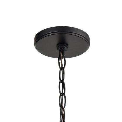 Atlas Lighting Barrow 12in 3-Light Chandelier | Transitional Matte Black and Birchwood Wood | Kitchen Island & Dining Room | Model CL12523-BK